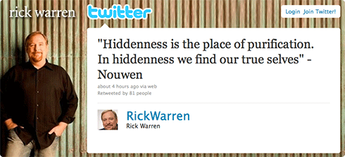 Rick Warren tweet